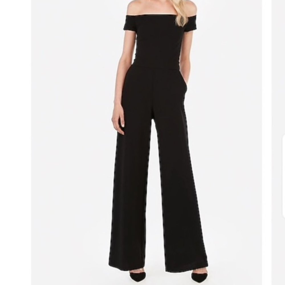 Express Off The Shoulder Wide Leg Jumpsuit